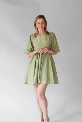 Cozy Flex Cool Finish MOSS PUFF SLEEVE DRESS