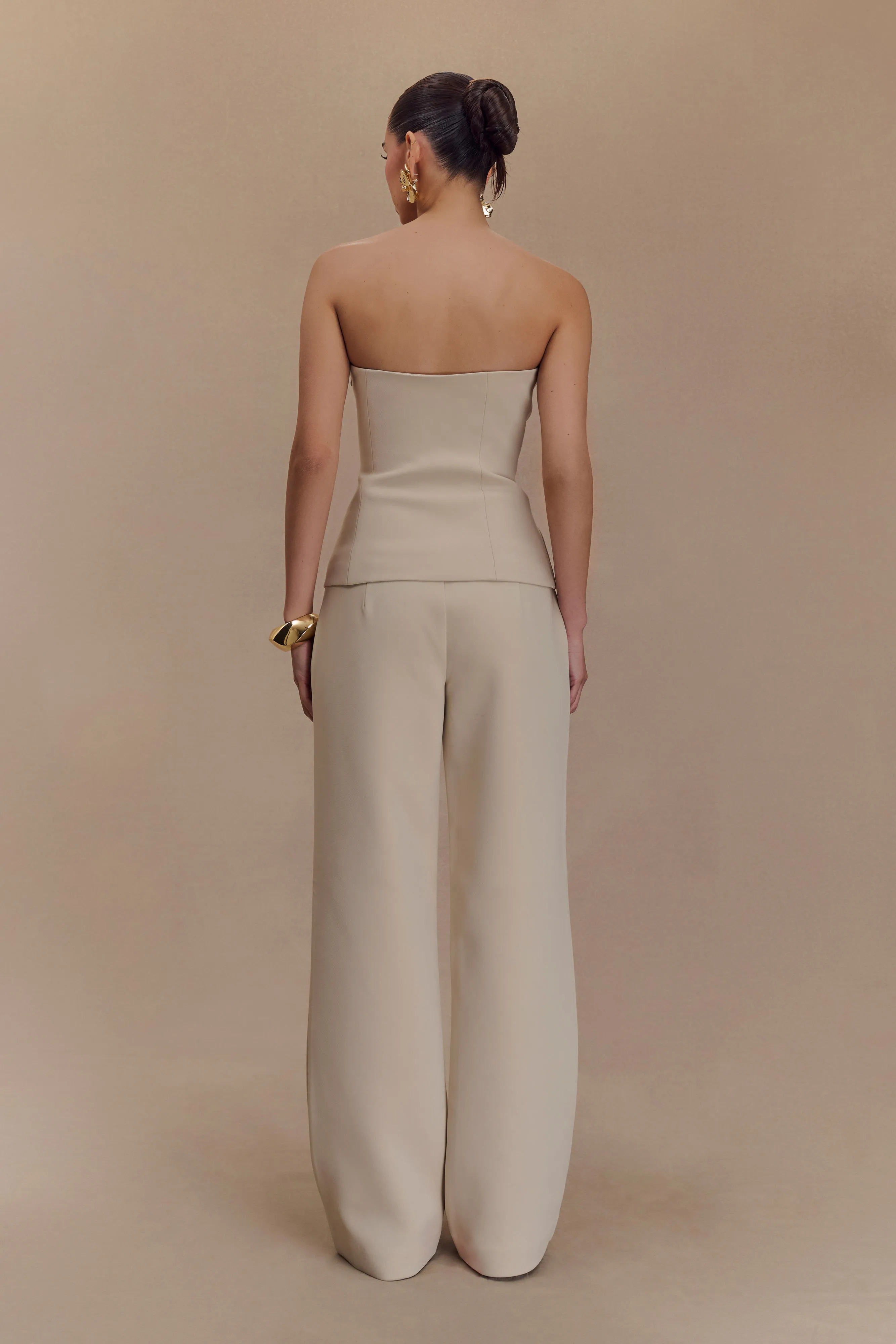 Lindie Straight Leg Suiting Pants - Sand Classic Fit Cozy Wear