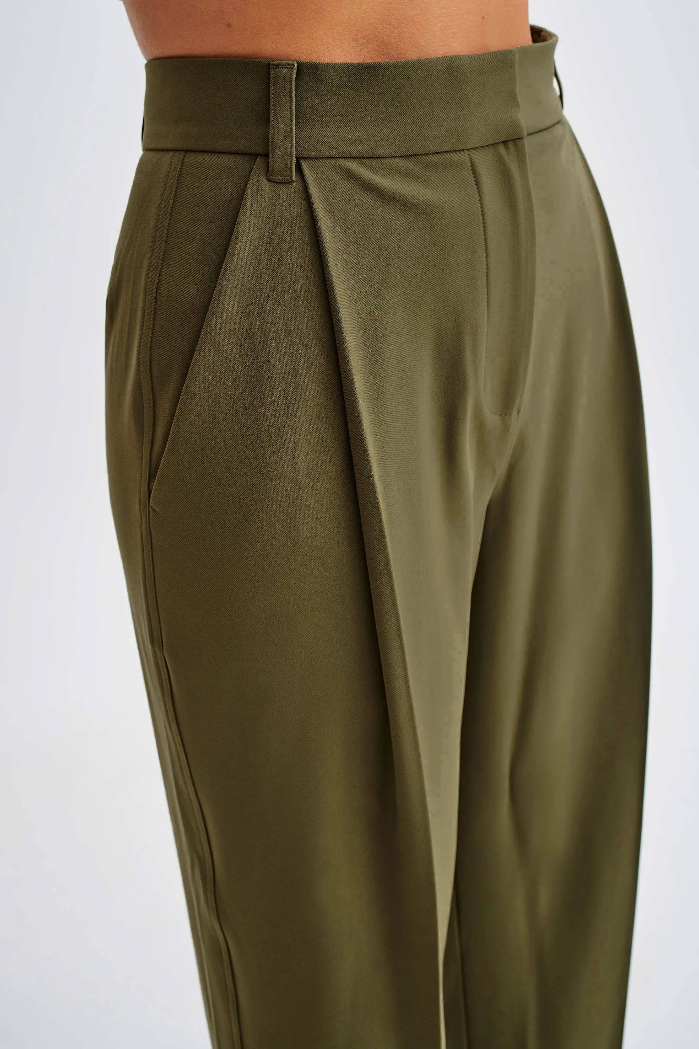 Temperature Regulating Amelie Suiting Straight Leg Pants - Military Olive