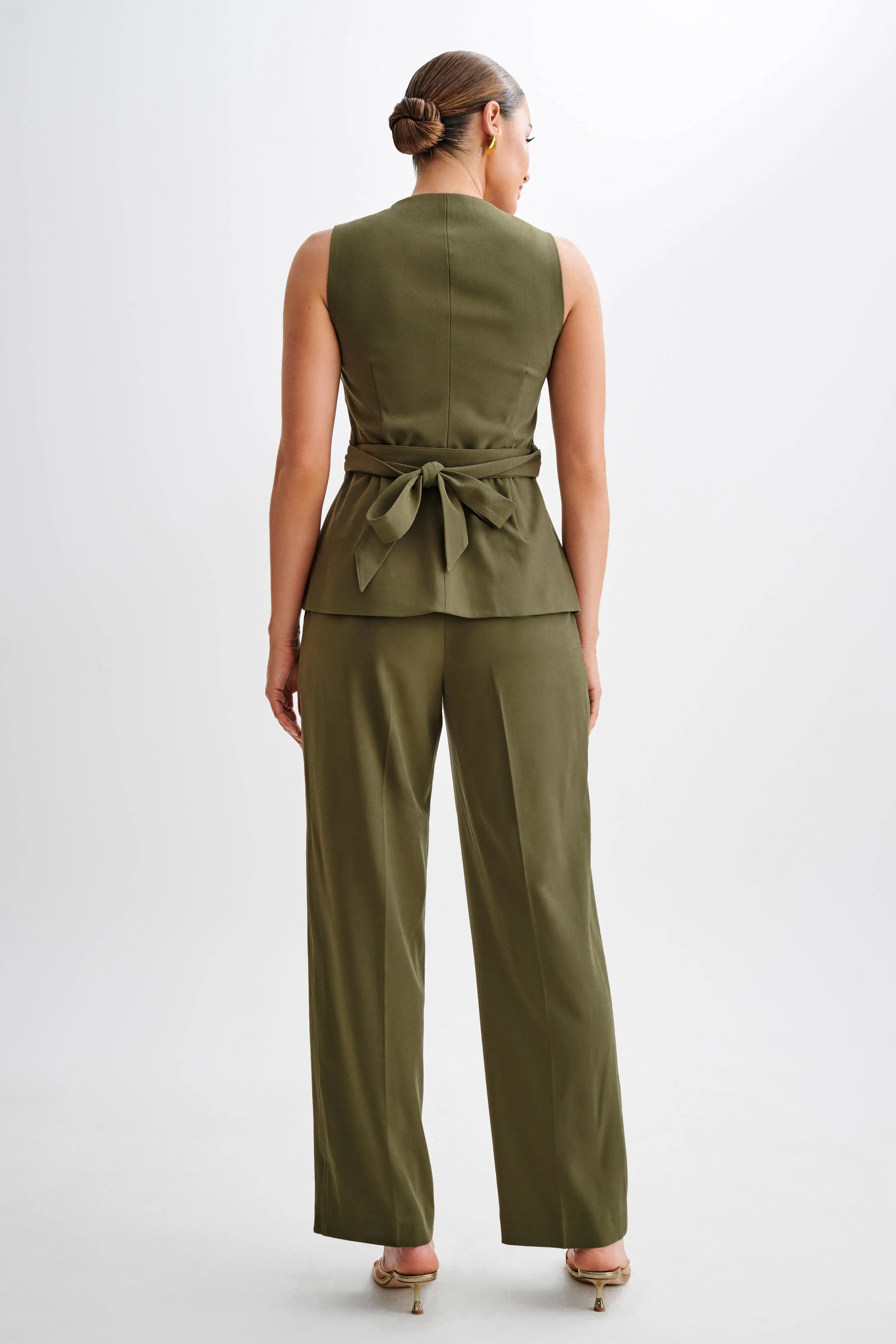 All Purpose Wear ThermalInsulation Amelie Suiting Straight Leg Pants - Military Olive