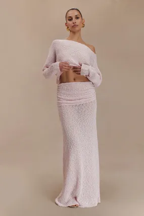 Petra Ruched Knit Maxi Skirt - Misty Rose NonChafingEdges