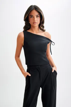 Ramsey Suiting Off Shoulder Top - Black Eco Friendly Blend