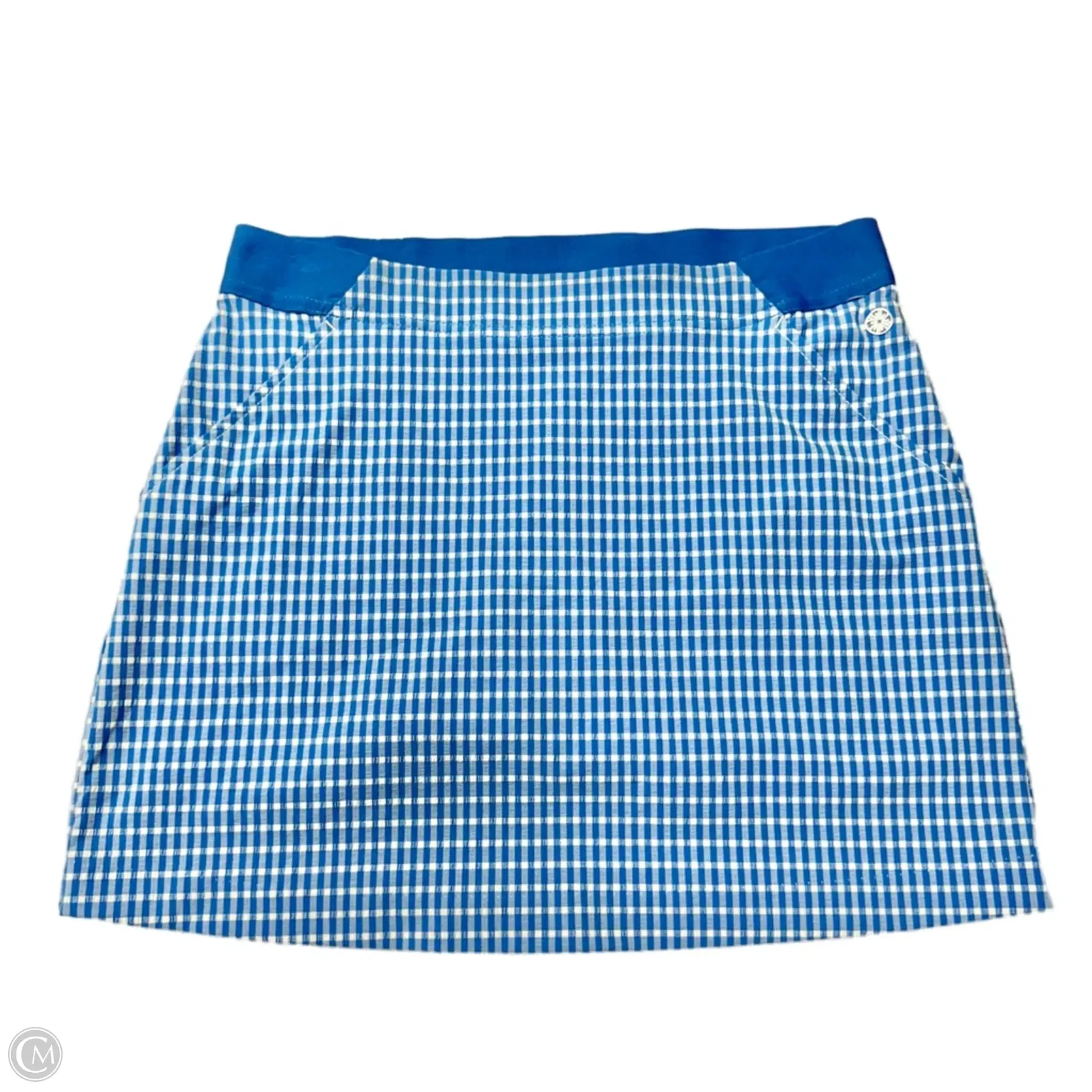 Skort Designer By Lilly Pulitzer In Checkered Pattern, Size: 6 Drawstring closure Tonal Look