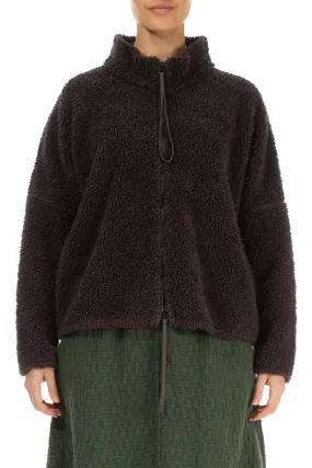 Zips Forest Brown Teddy Cotton Jacket Non Bulky Insulation