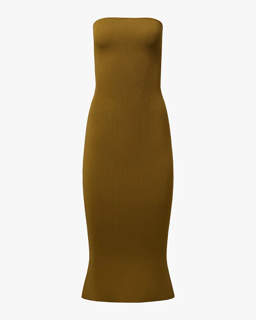 Bodycon Midi Dress Front Detail Comfortable Layering