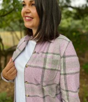 Lilac Check Soft Jersey Shirt PreShrunkFabric