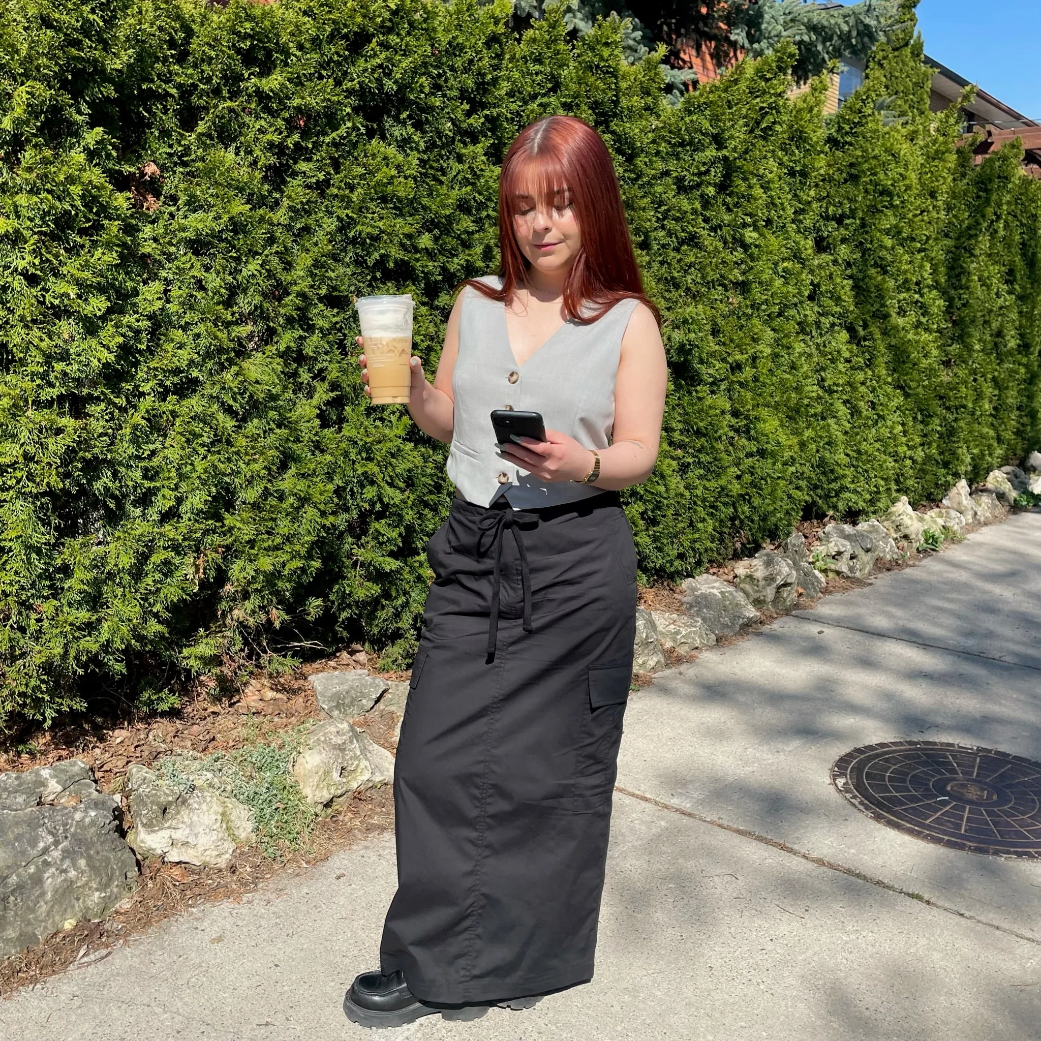 Design innovation Double Stitched REMMIE Cargo Maxi Skirt