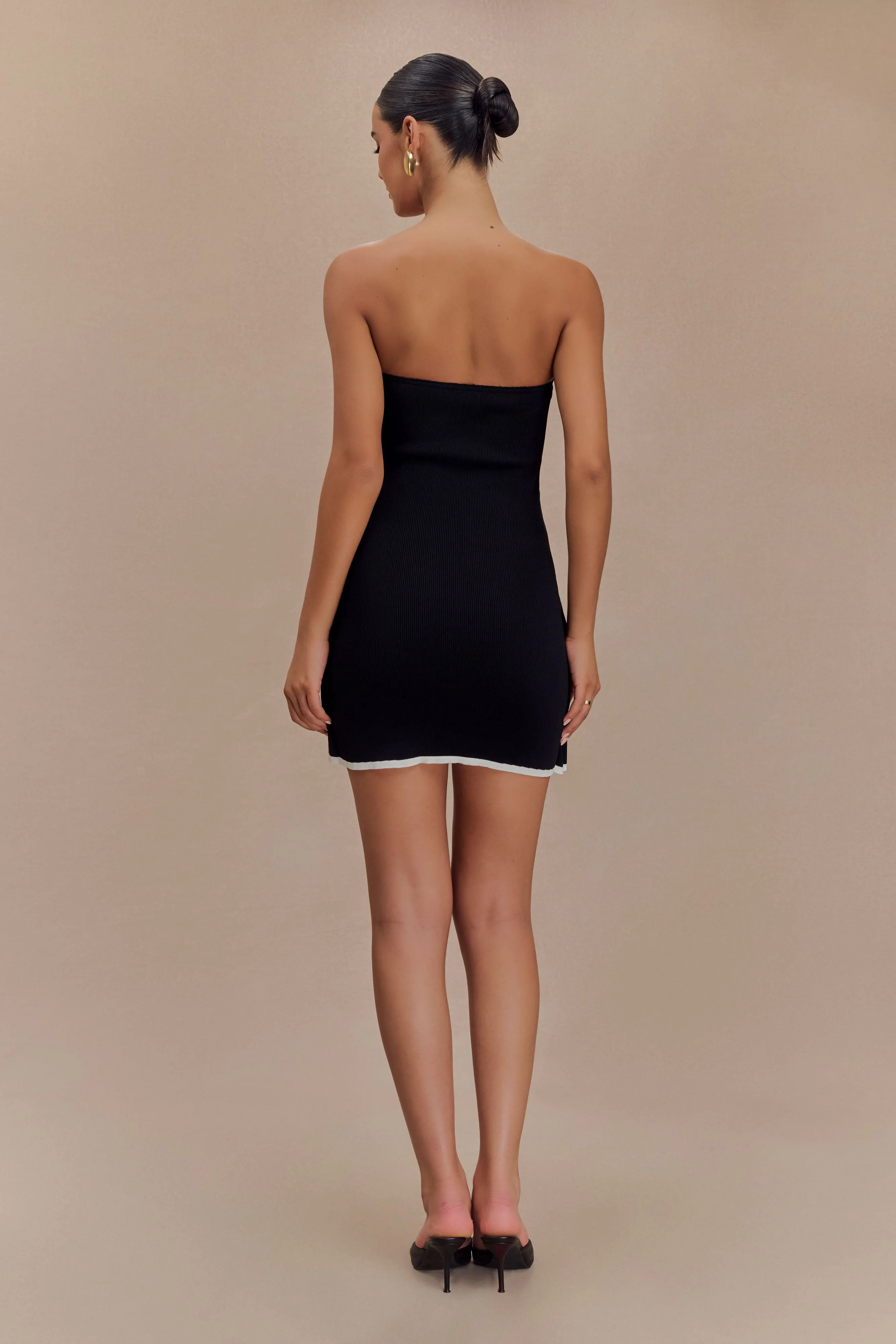 Bold Design Rian Strapless Knit Mini Dress - Black