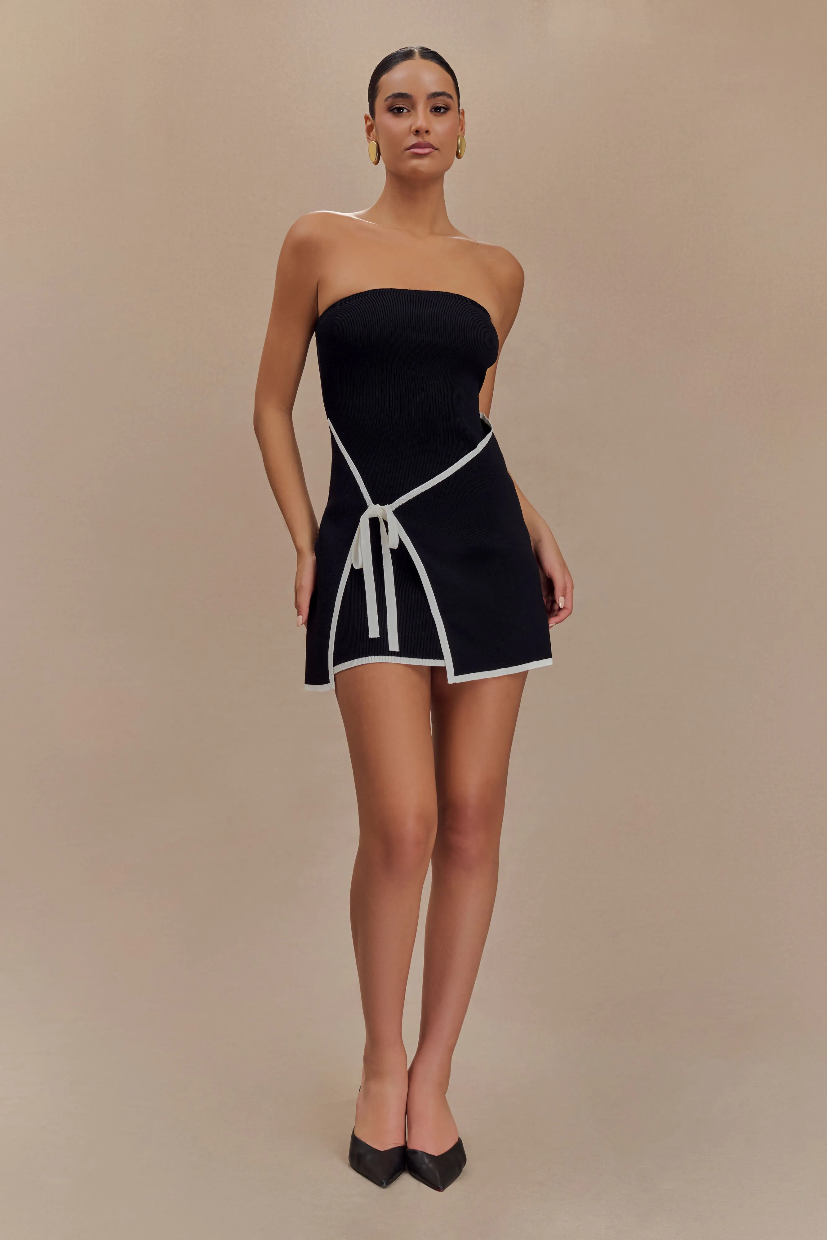 Daywear Mood Rian Strapless Knit Mini Dress - Black