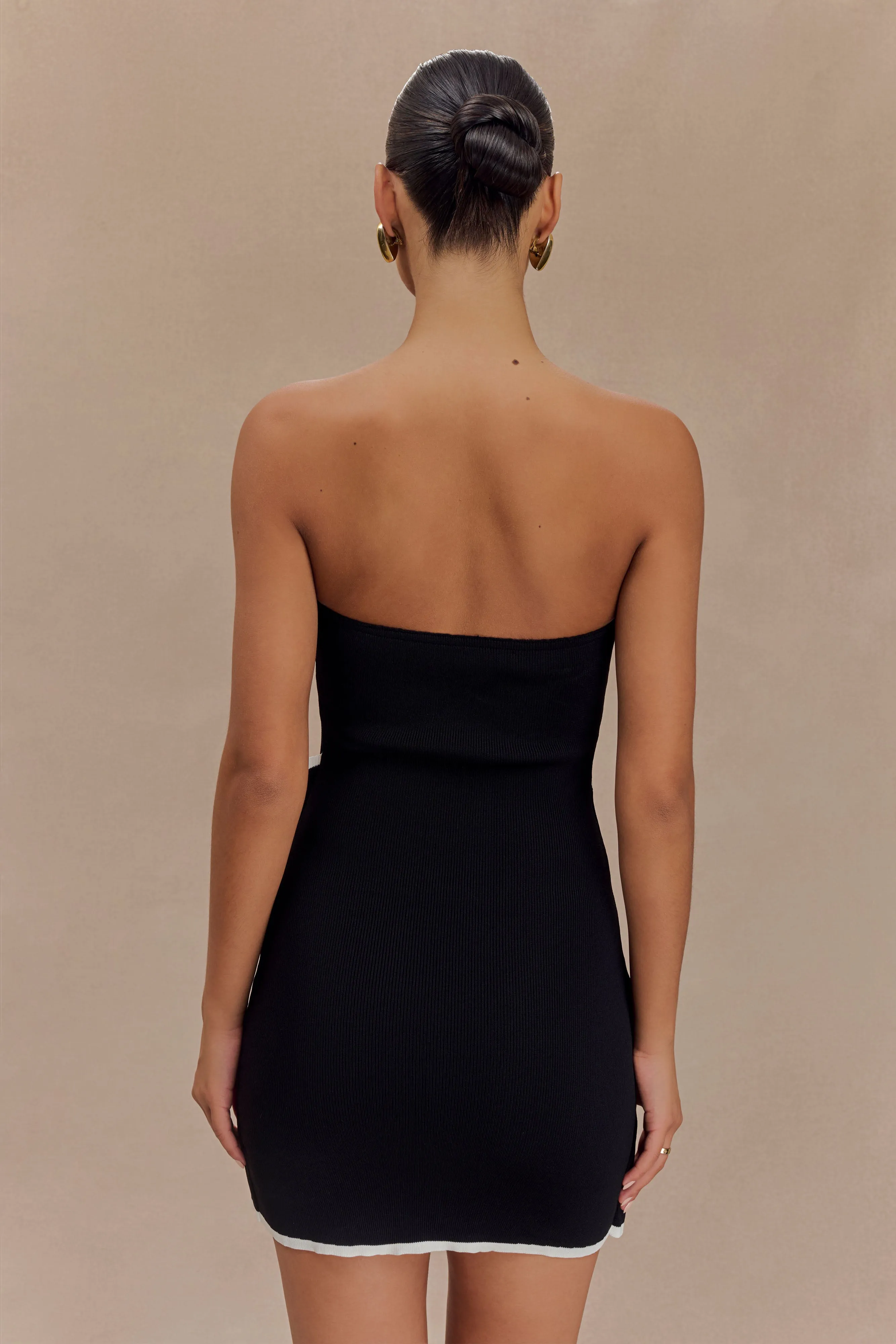 Rian Strapless Knit Mini Dress - Black Happy Glow