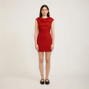 Scoop-Neck Day Chic Rina Mini Dress Tangerine