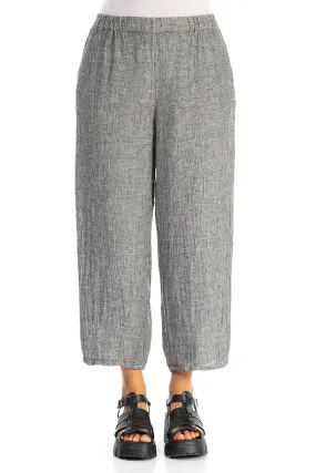 Comfortable Wear Tapered Grey M??lange Linen Trousers
