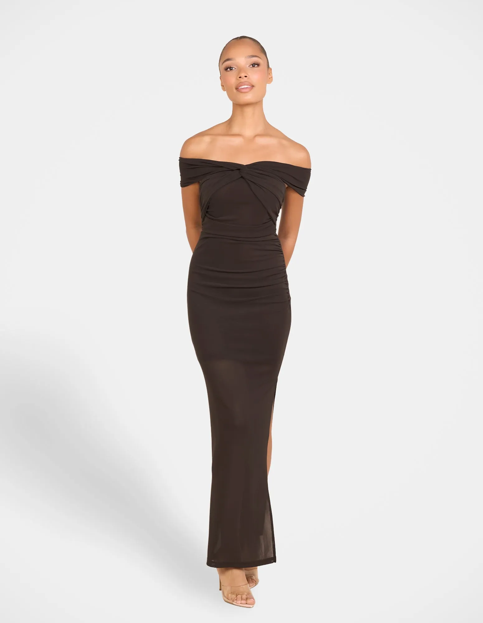 Rohdia Off Shoulder Maxi Dress Comfortable Layering
