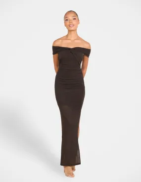 Rohdia Off Shoulder Maxi Dress Comfortable Layering