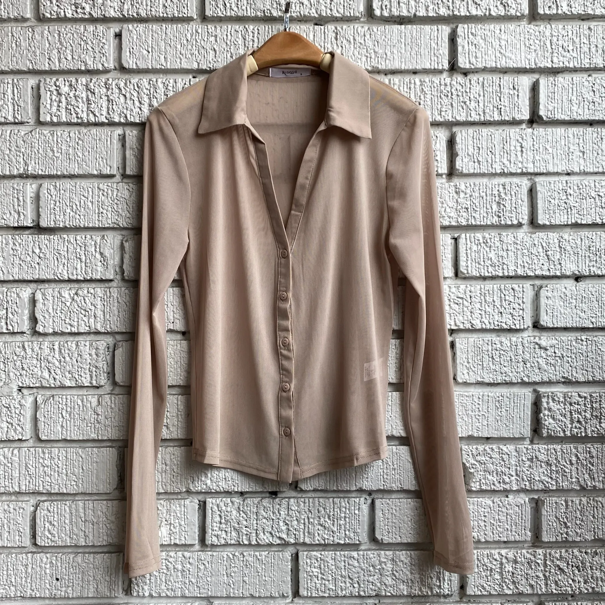 ROSALIA Sheer Shirt Smooth Seam Finish Unique Design