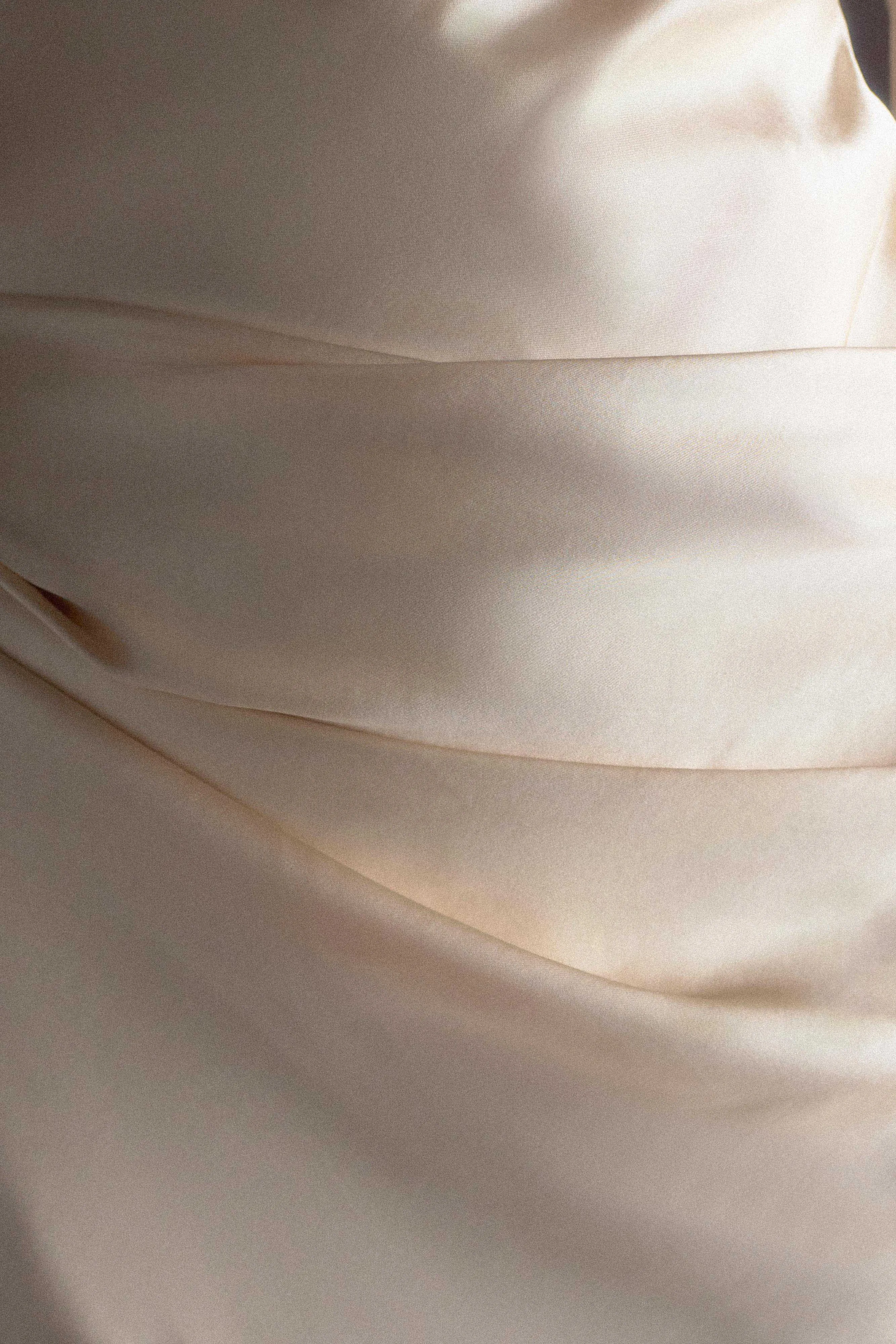Iris Long Sleeve Satin Maxi Dress - Blush Gold Comfy Style Calm Fit