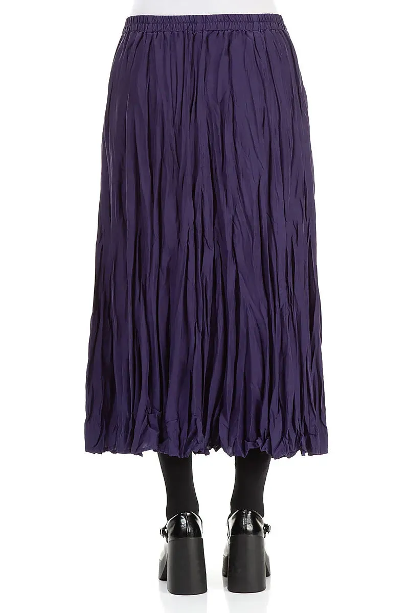Royal Purple Crumpled Pure Silk Skirt hypoallergenic material
