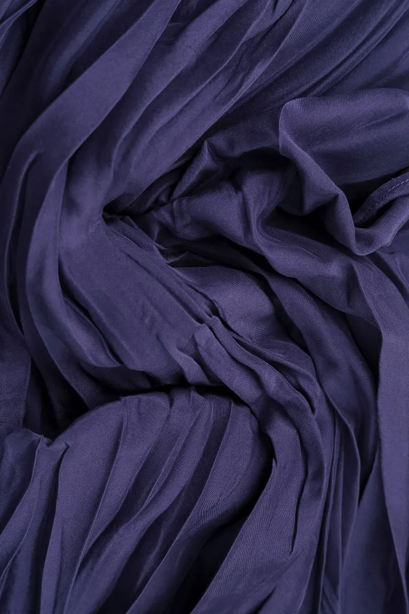Hidden pockets Royal Purple Crumpled Pure Silk Skirt