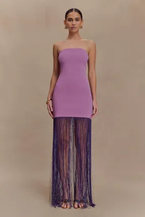 Koah Fringe Bandage Knit Maxi Dress - Purple Church Proper