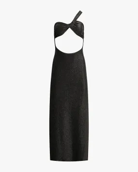 Minimal Fit Clean Lines Ruched Asymmetrical Knit Maxi Dress