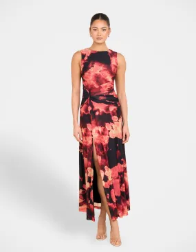 All Look Comfortable Design Wear Eden Printed Mesh Maxi Dress
