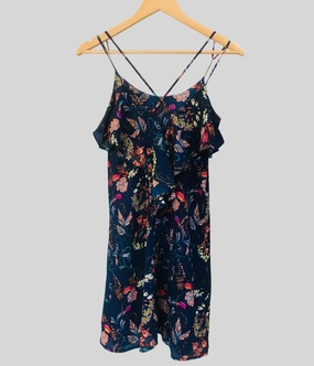 Day To Night Navy Floral Shift Dress 6 8