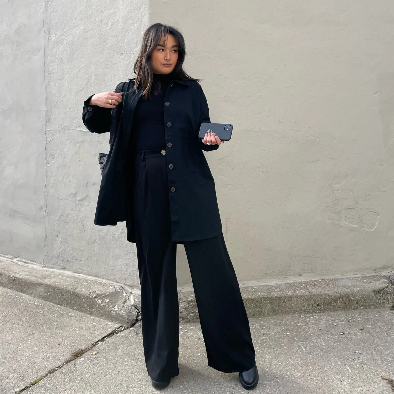 SABELLE Oversized Shirt Pocket Detailing