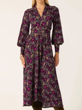 SACHA DRAKE BOUQUET MIDI DRESS Classic A-line design