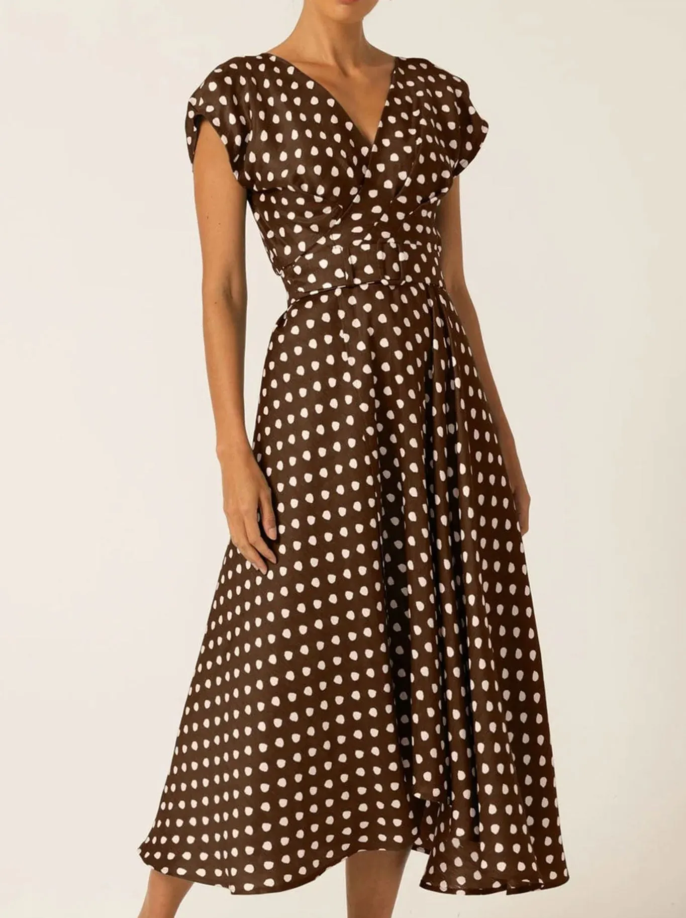 SACHA DRAKE DOTTI WRAP MIDI DRESS museum visit