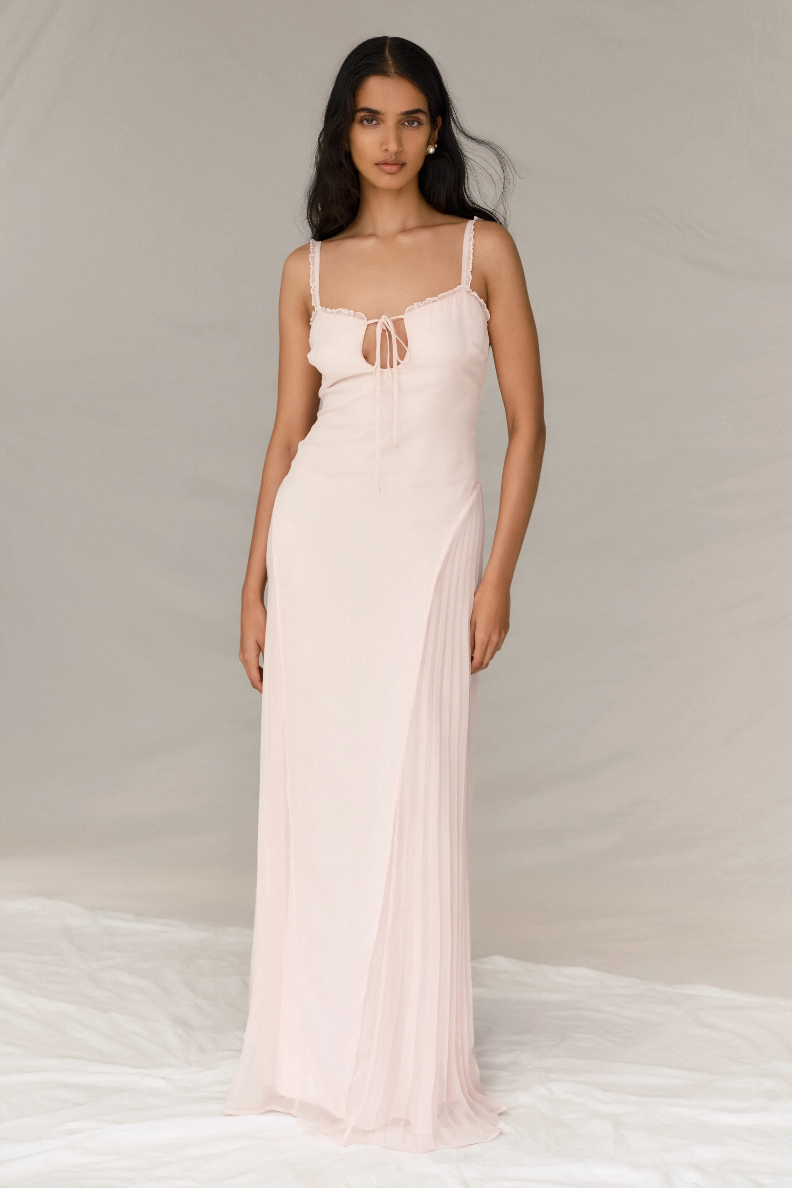 Perfect Fit Look Saira Chiffon Maxi Dress - Powder Pink