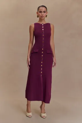 Perfect Layers Relax Line Sawyer Sleeveless Buttoned Maxi Dress - Plum