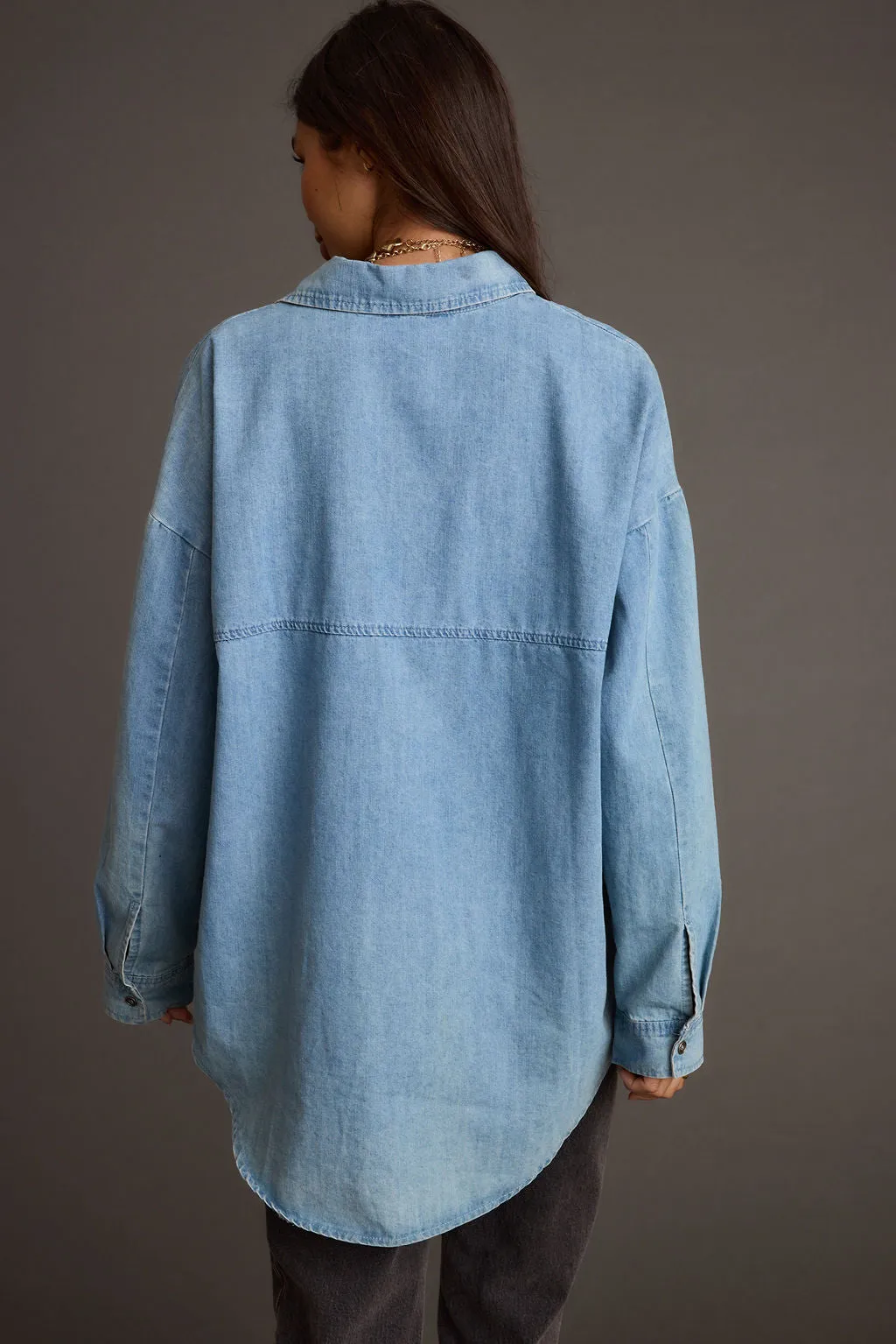 UltraSoftLining Springsteen Chambray Oversized Button Down Shirt