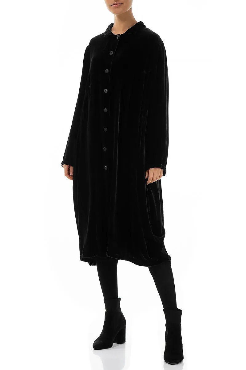 Balloon Black Silk Velvet Jacket Roll Up Storage Design