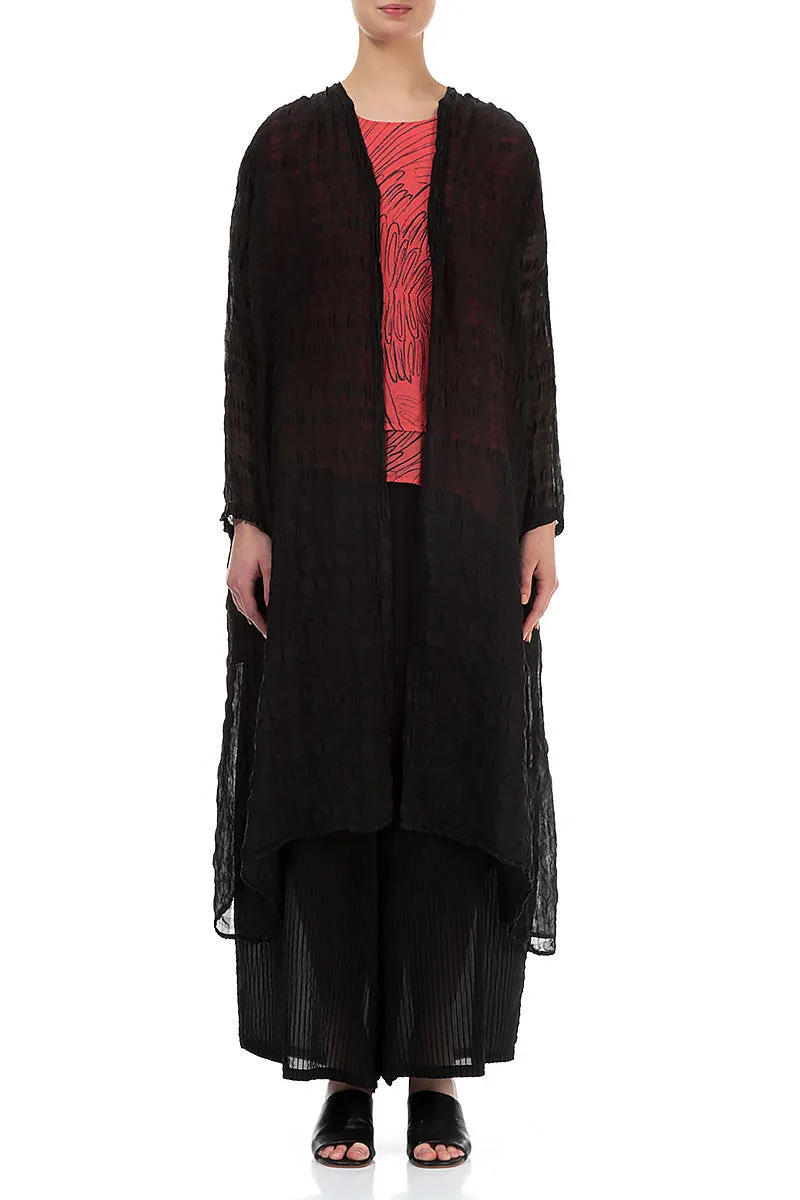 Survival Use Hypoallergenic Fibers Flowy Black Light Silk Jacket