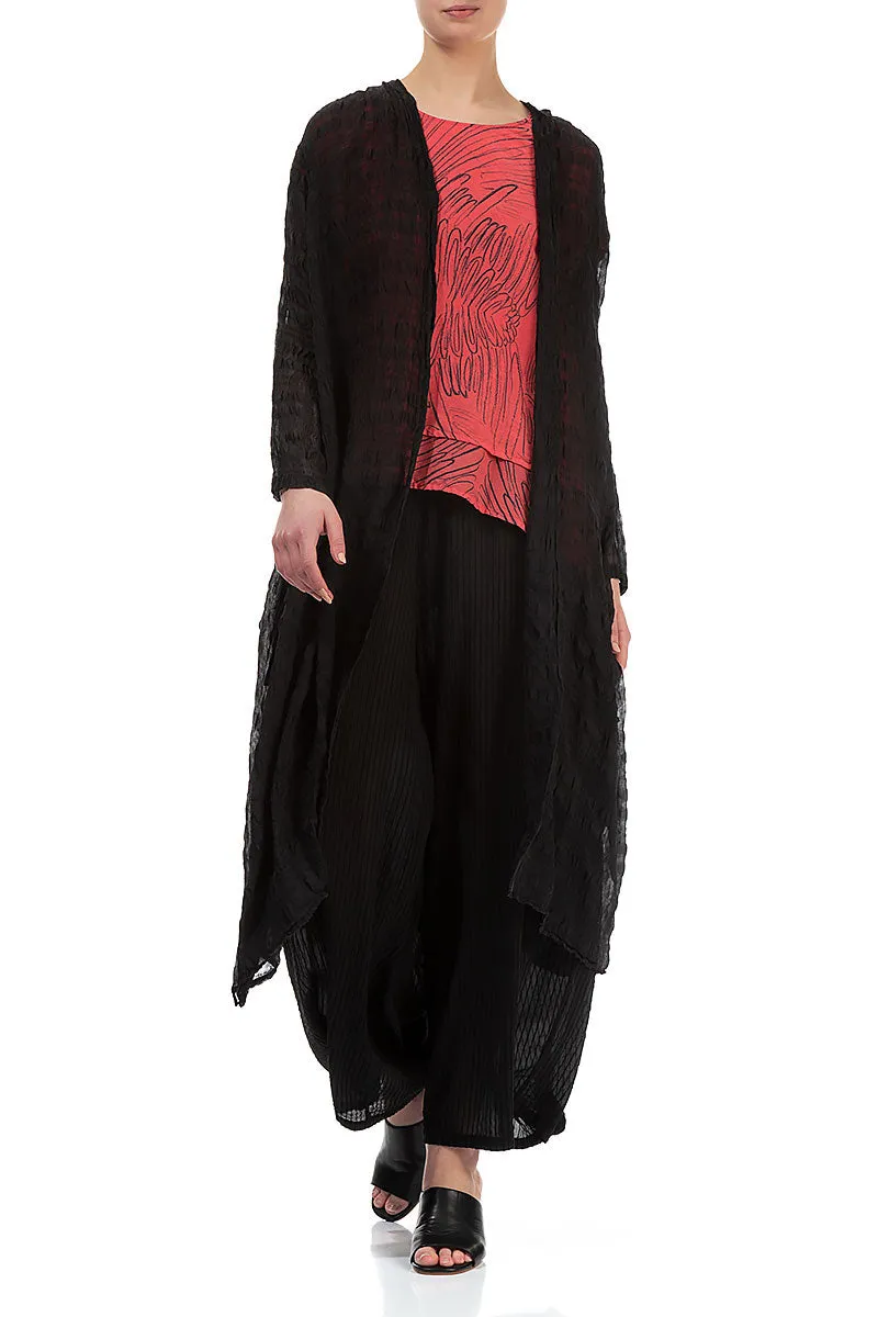 Flowy Black Light Silk Jacket Travel Functional Wear Versatile Styling