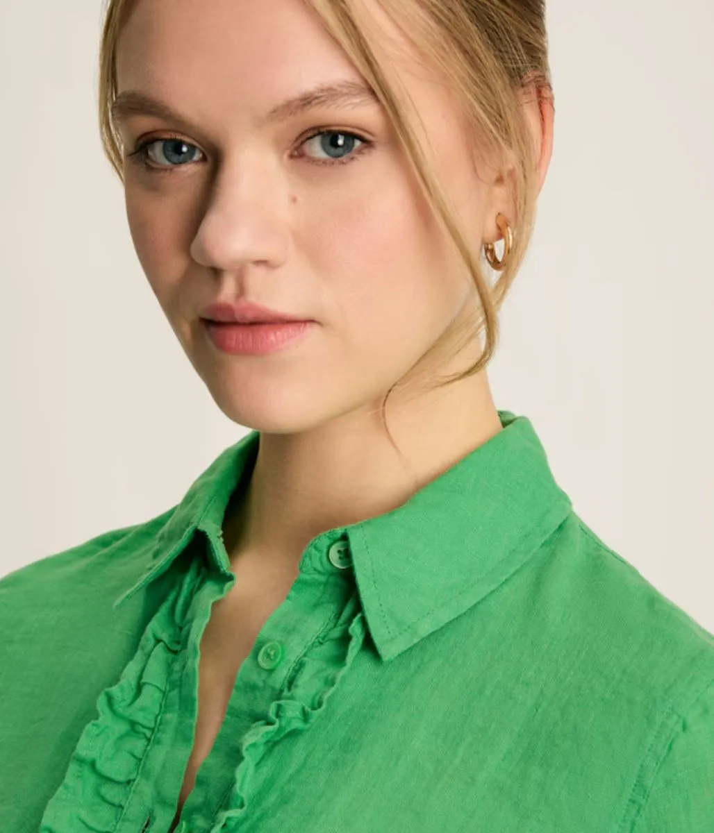 Layering Piece Soft Hoodie Selene Green LInen Shirt