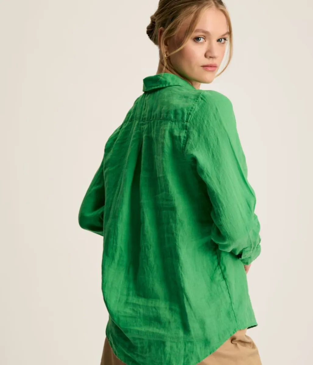 Selene Green LInen Shirt Luxury Core