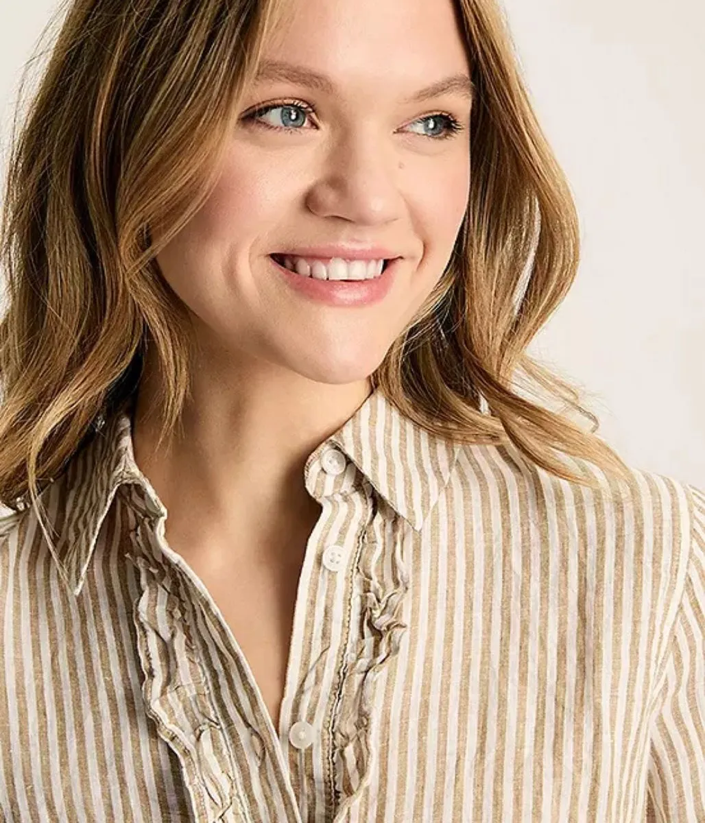 Summer Ready All-Occasion Selene Striped LInen Shirt
