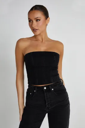 Classic Polo Jordana Denim Tube Top - Washed Black