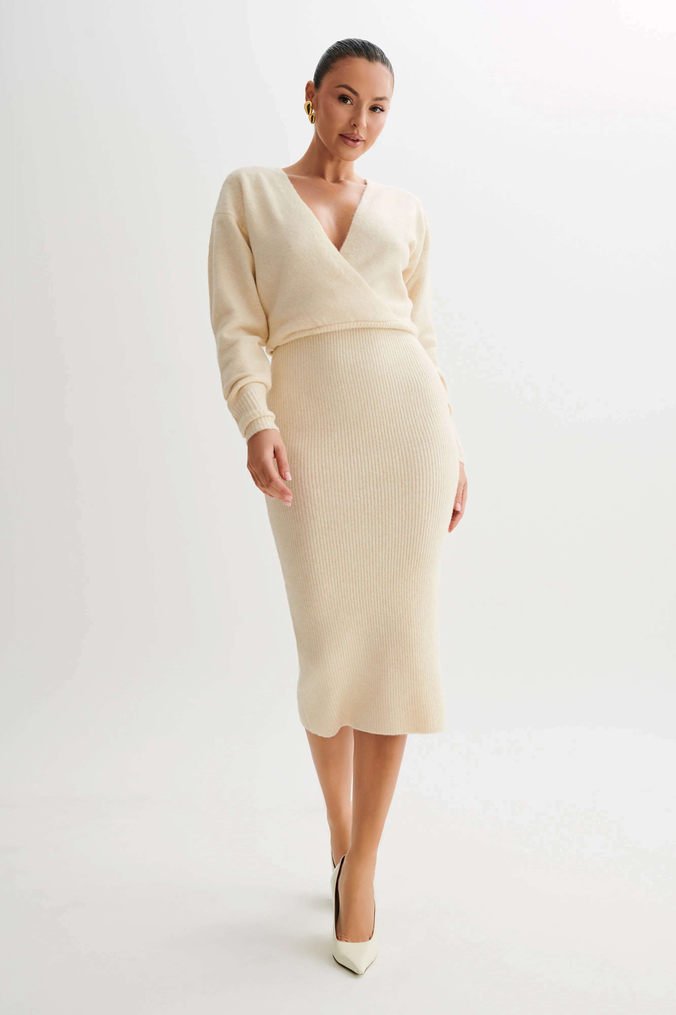 Shannon Knit Maxi Dress - Cream Marle Casual and Comfy Chic Look
