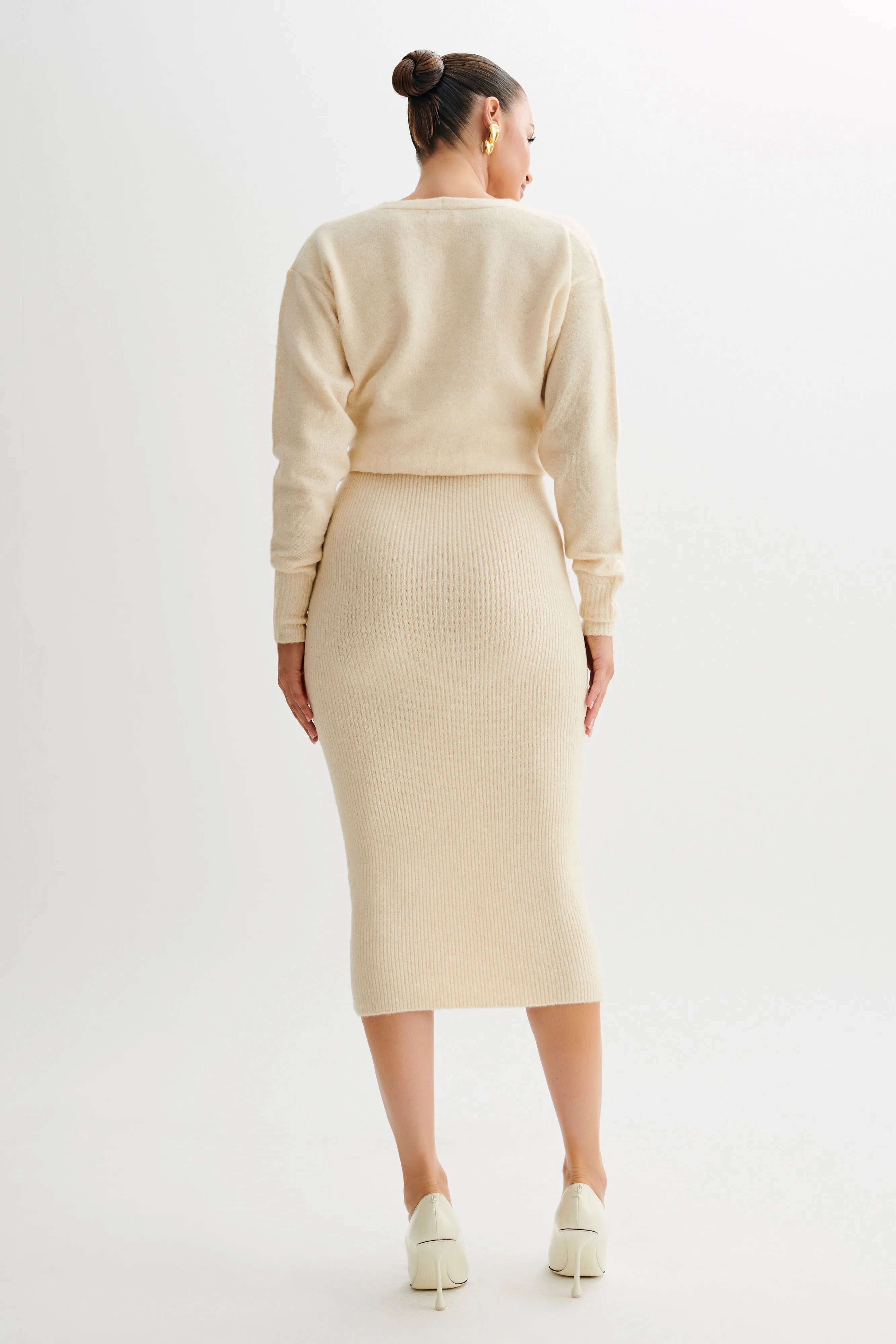 Cute Touch Shannon Knit Maxi Dress - Cream Marle
