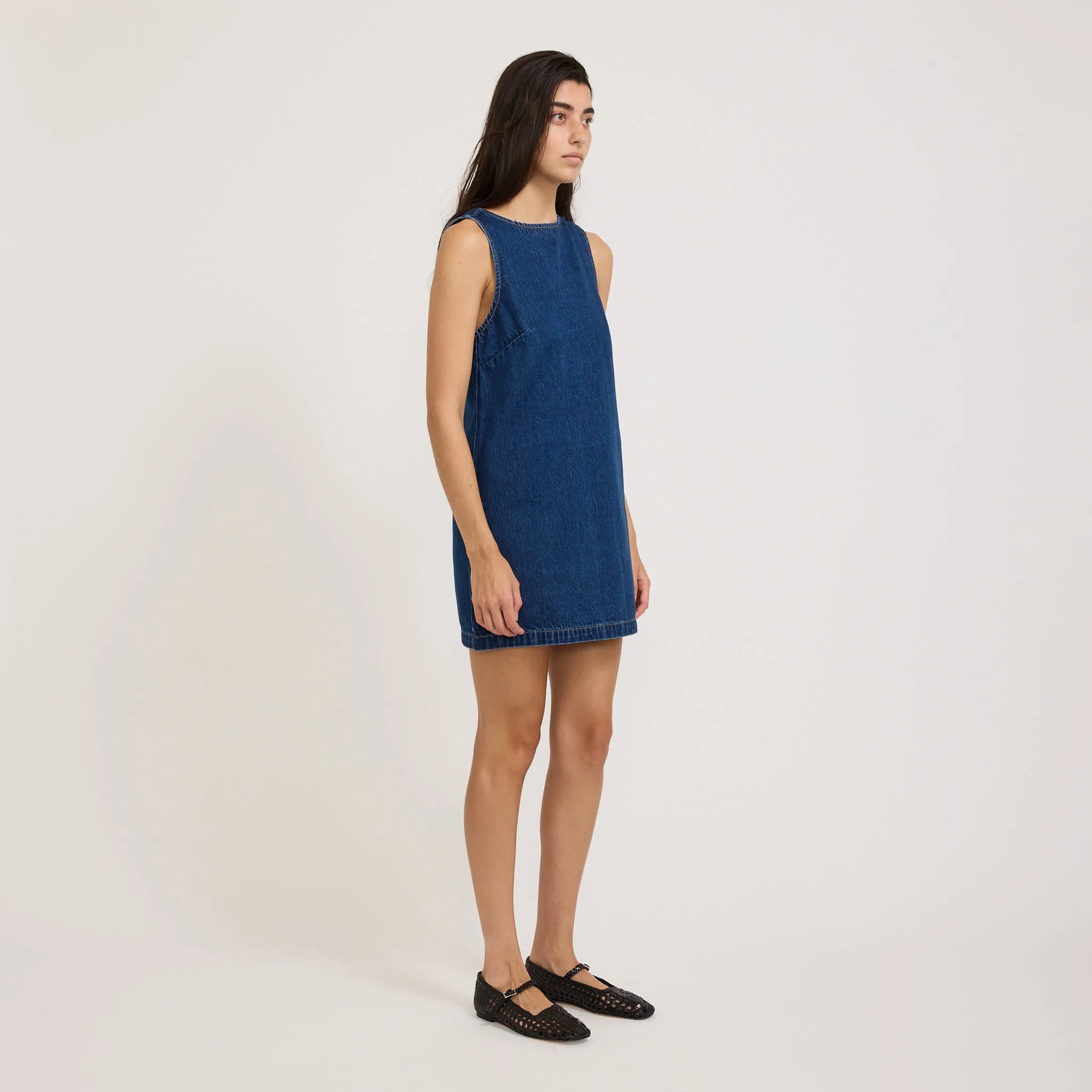 breathable-mesh Shift Dress Deep Blue