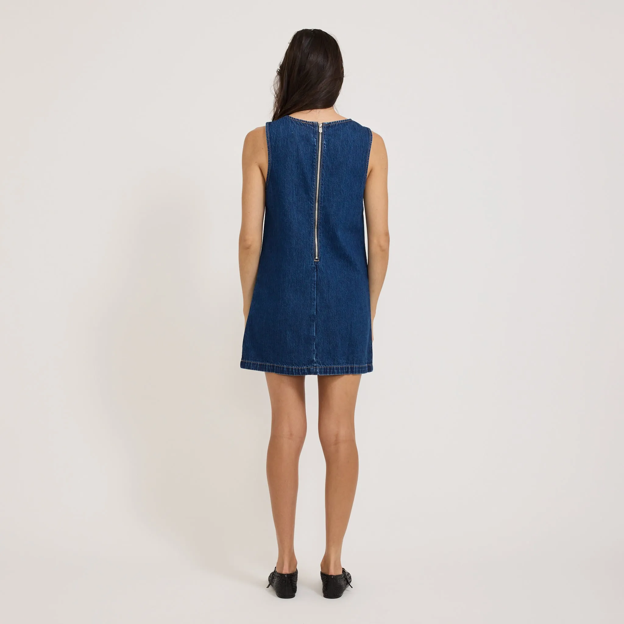 Figure-Skimming Shift Dress Deep Blue