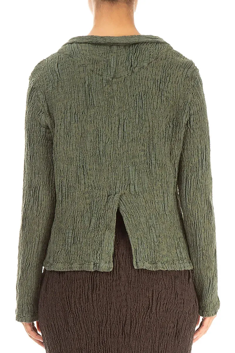 Short Forest Mist Textured Silk Linen Jacket Multi Purpose Layer