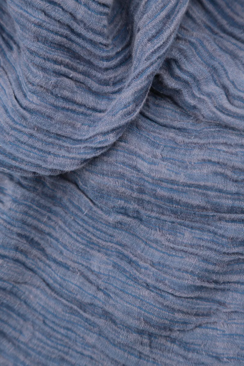 Airflow Ventilation System Short Rounded Crinkled Blue Nova Silk Jacket