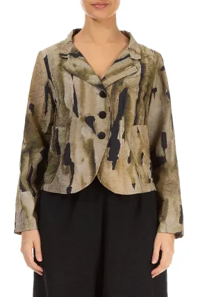 Stylish Layer Reinforced Stitching Short Terra Ornamented Silk Cotton Jacket