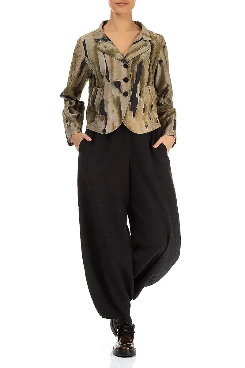 WaterResistantFabric Short Terra Ornamented Silk Cotton Jacket