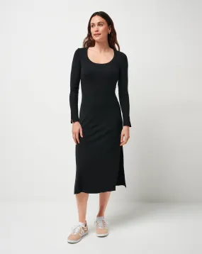 Cloud Rib Retreat Dress Light Wrap Statement Neck
