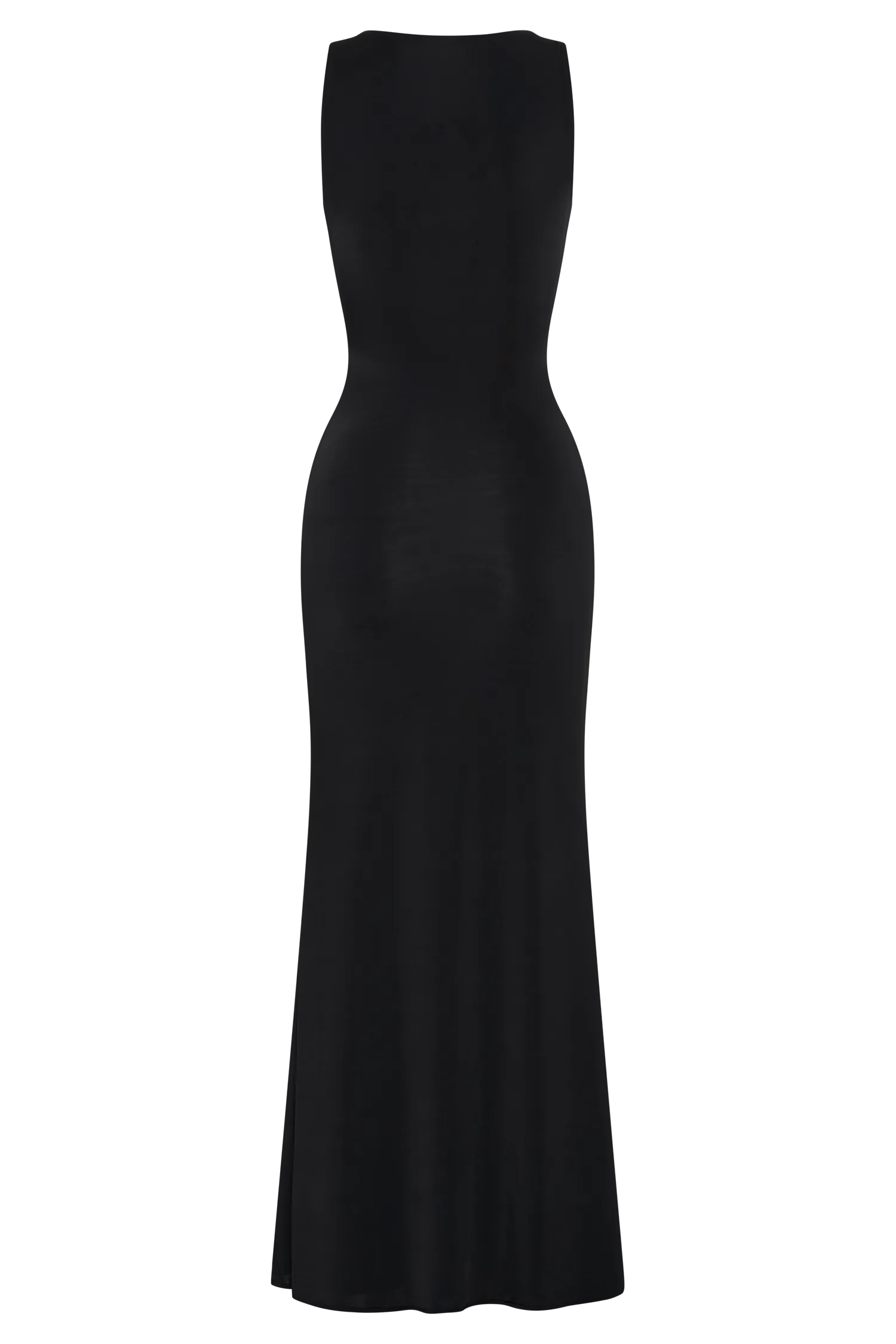 Beck Plunge Maxi Dress With Floral Hardware - Black Bare Arm Everyday-Use