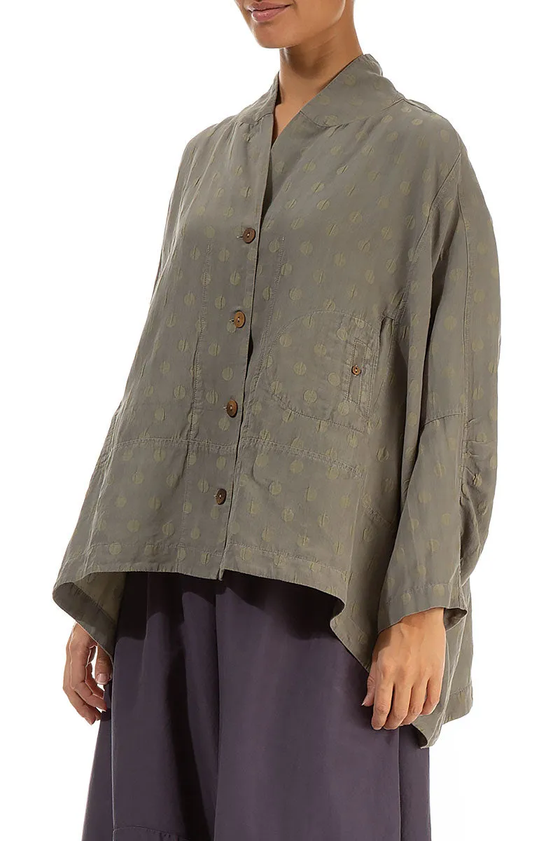Silver Sage Dotty Silk Jacket Eco Friendly Fabric